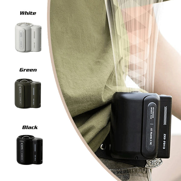 Elosung Green Outdoor Waist Fan Wearable For Hands Free Cooling Portable Fans