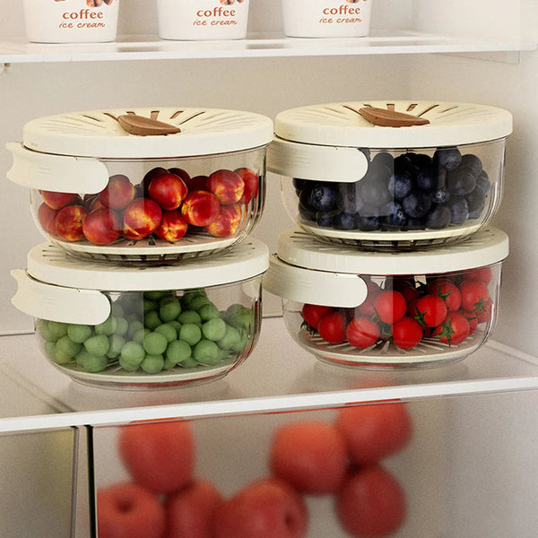 Elosung 2Pcs White Double Layer Fruit Vegetable Drain Basket Multifunctional Collapsible Kitchen Strainer With Handle For Washing Storage Colanders St