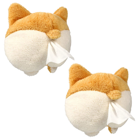Elosung 2Pcs Cute Dog Shaped Tissue Box Plush Holder For Car Use Tissue Box Covers