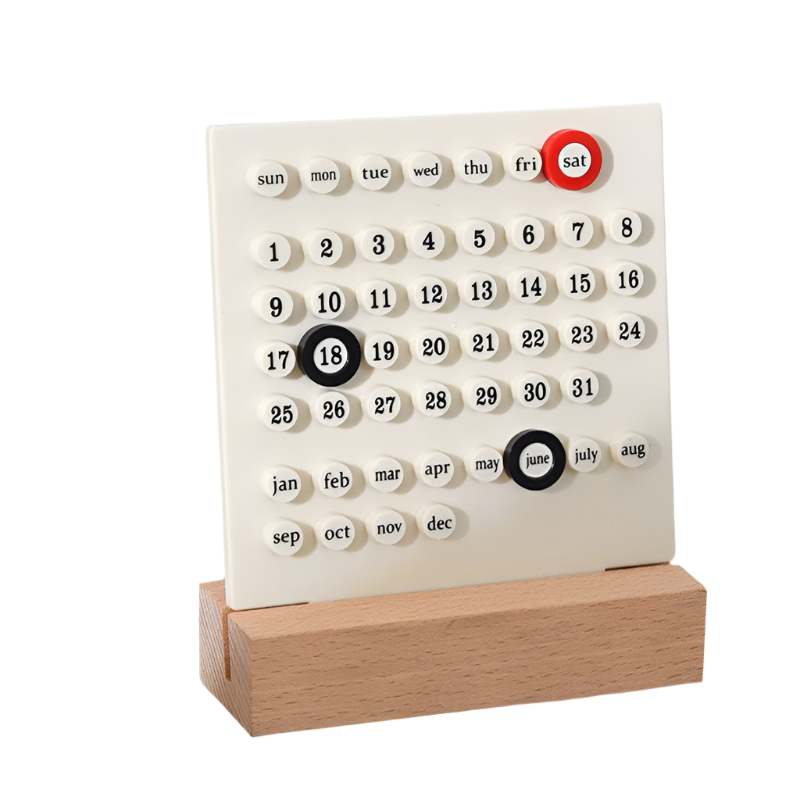 Elosung White Diy Ring Perpetual Calendar Creative Acrylic Desktop With Adjustable Rings Other Home Décor