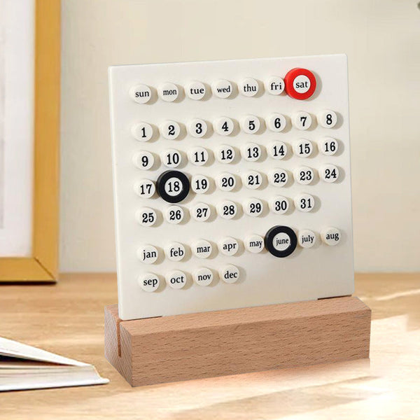 Elosung White Diy Ring Perpetual Calendar Creative Acrylic Desktop With Adjustable Rings Other Home Décor