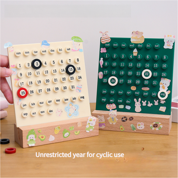 Elosung White Diy Ring Perpetual Calendar Creative Acrylic Desktop With Adjustable Rings Other Home Décor
