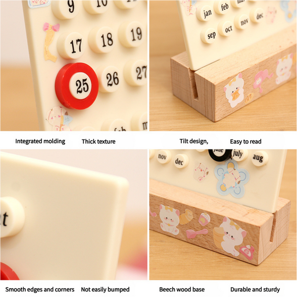 Elosung White Diy Ring Perpetual Calendar Creative Acrylic Desktop With Adjustable Rings Other Home Décor