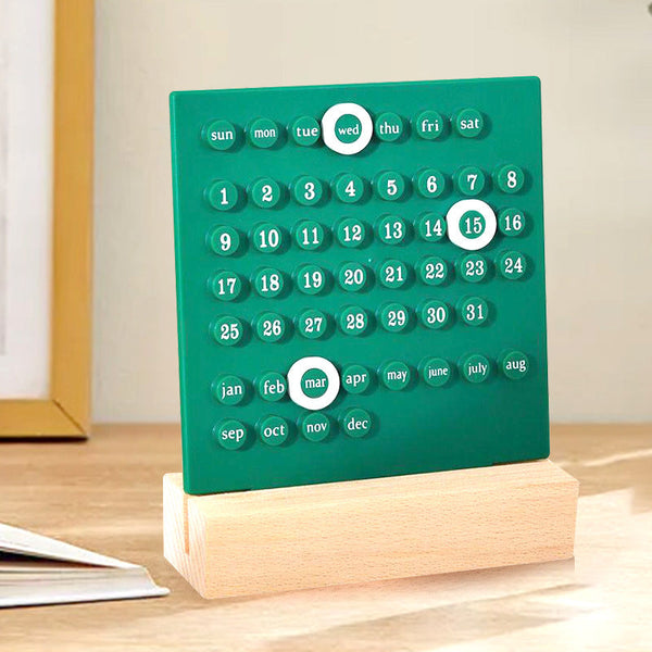 Green Diy Ring Perpetual Calendar Creative Acrylic Desktop With Adjustable Rings Calendars (Current)