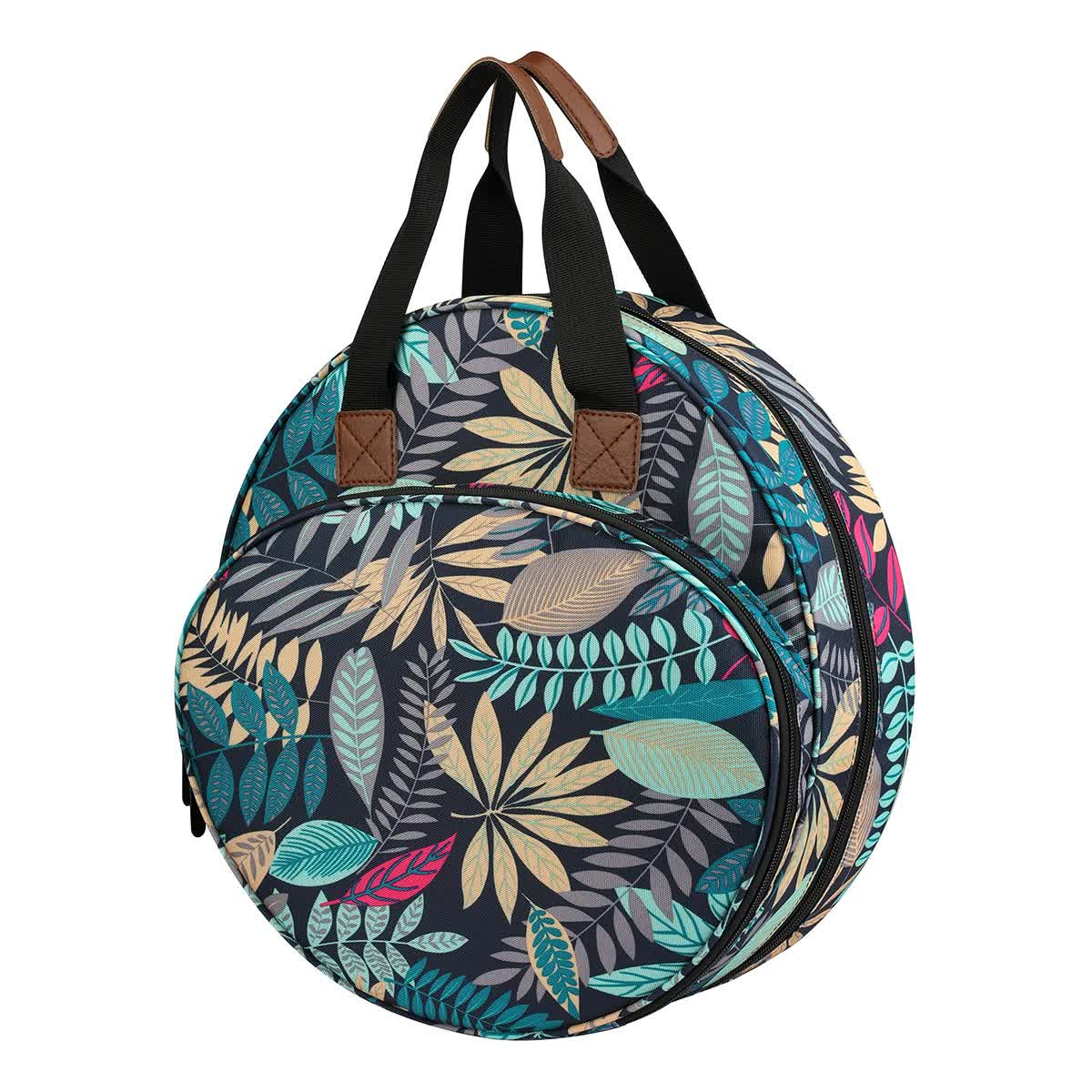 Elosung Leaves Multi Pocket Embroidery Storage Bag Oxford Cloth Handbag Organizer For Cross Stitch And Thread Other Sewing