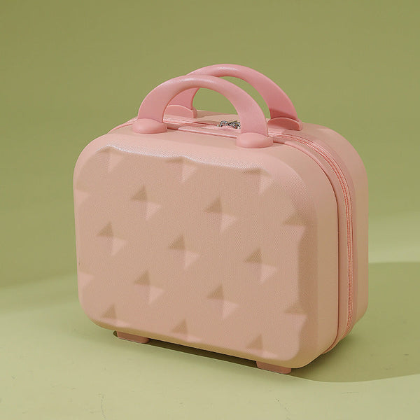 Pink 14 Inch Mini Handheld Luggage Case Stylish Makeup And Storage Box With Abs Shell Makeup Bags & Cases