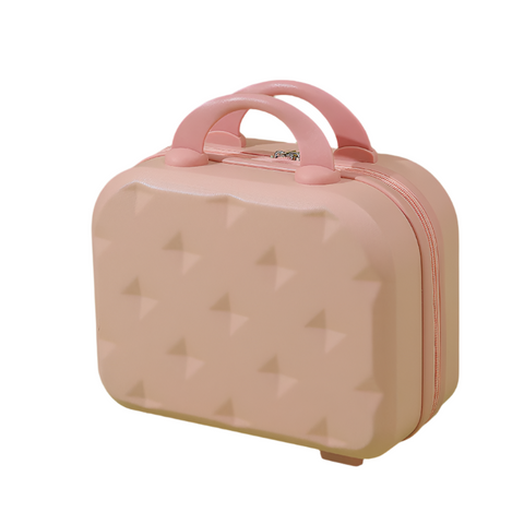 Pink 14 Inch Mini Handheld Luggage Case Stylish Makeup And Storage Box With Abs Shell Makeup Bags & Cases