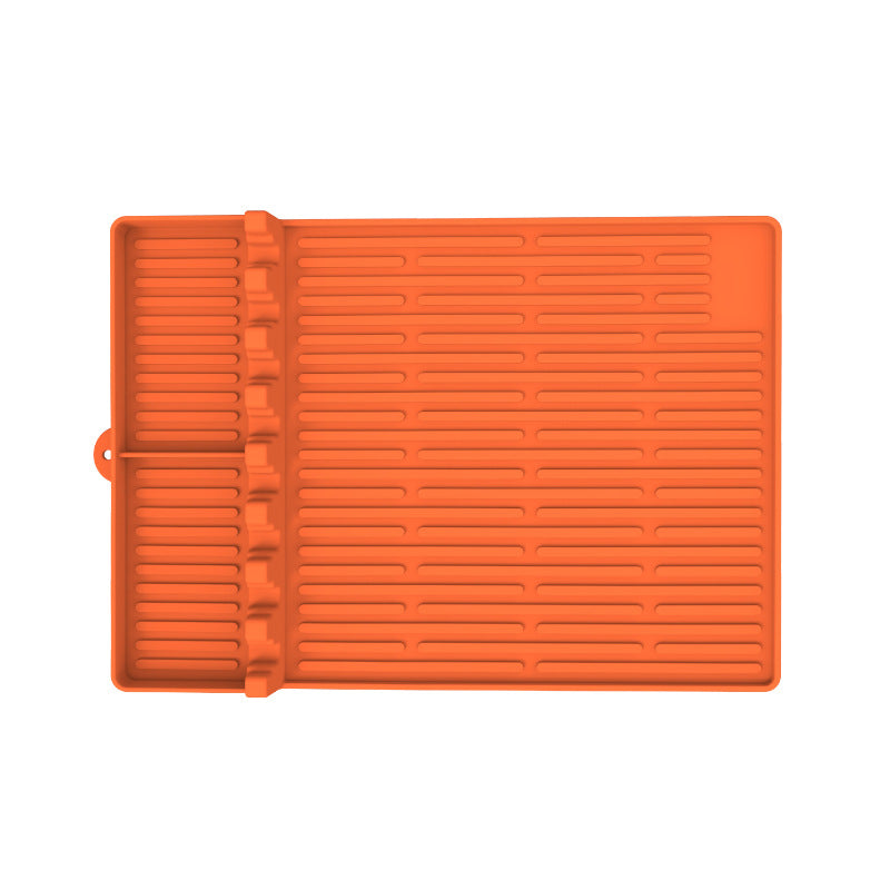 Orange Silicone Bbq Grilling Mat Heat Resistant Side Rack Protector For Grills And Baking Trays Barbecue Accessories