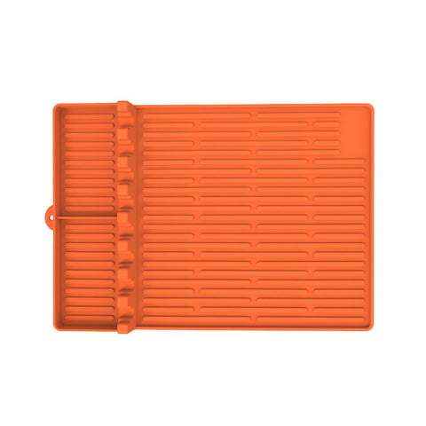 Orange Silicone Bbq Grilling Mat Heat Resistant Side Rack Protector For Grills And Baking Trays Barbecue Accessories
