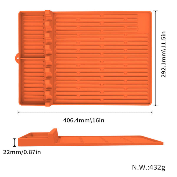 Orange Silicone Bbq Grilling Mat Heat Resistant Side Rack Protector For Grills And Baking Trays Barbecue Accessories