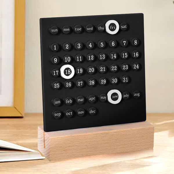 Black Diy Ring Perpetual Calendar Creative Acrylic Desktop With Rings Other Home Décor