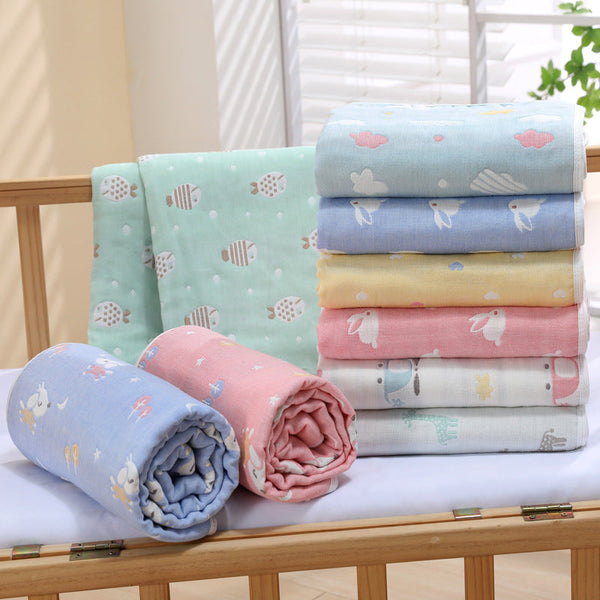 Elosung Pink Chick 6 Layer Muslin Little One Blanket Soft Cotton 110X110 Cm Blankets & Throws