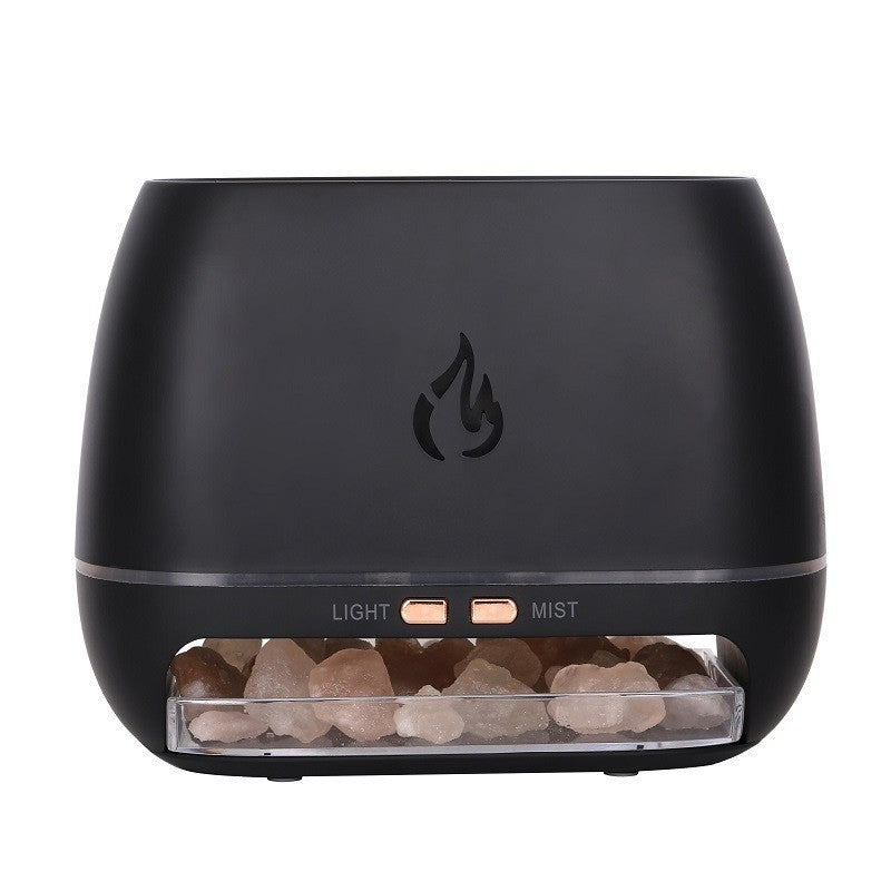Black Led Flame Aromatherapy Diffuser With Humidifier Ambient Light Essential Oil Diffusers