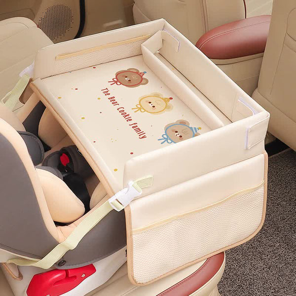 Elosung Bear Children's Portable Car Seat Activity Tray Multifunctional Travel Desk Car Organisers