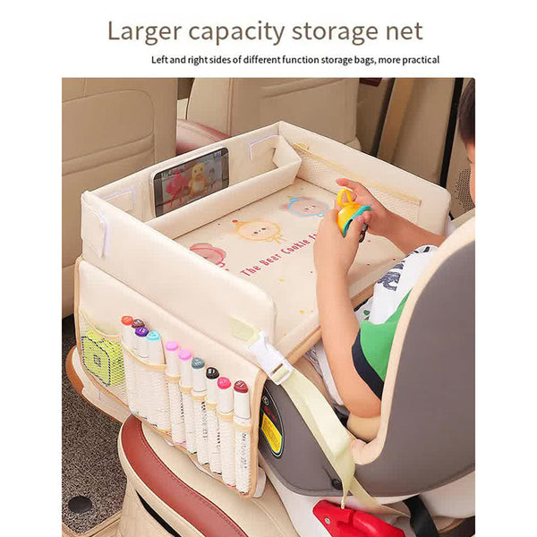 Elosung Bear Children's Portable Car Seat Activity Tray Multifunctional Travel Desk Car Organisers