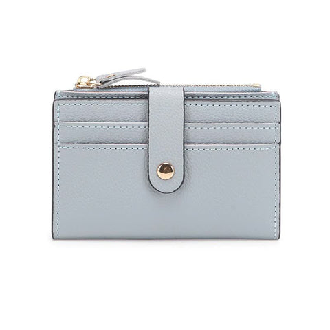 Elosung 3 Pcs Blue Women's Small Zipper Snap Card Ladies Pu Leather Credit Holder With Coin Pocke Wallets