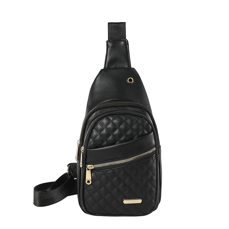 Elosung Black Women's Quilted Sling Bag Stylish Crossbody Shoulder Backpack Women's Bags & Handbags
