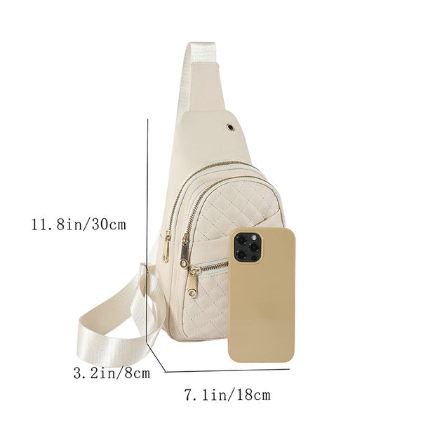 Elosung Dark Brown Women's Quilted Sling Bag Stylish Crossbody Shoulder Backpack Women Backpacks