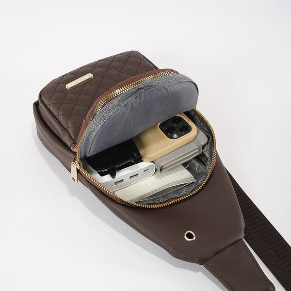 Elosung Black White Women's Quilted Sling Bag Stylish Crossbody Shoulder Backpack Women's Bags & Handbags