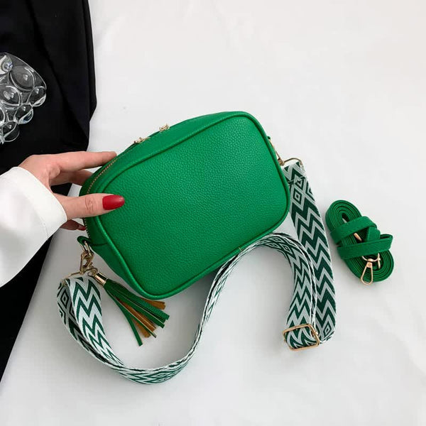 Green Trendy Crossbody Shoulder Bag With Tassel Accent Compact And Stylish Women's Bags & Handbags