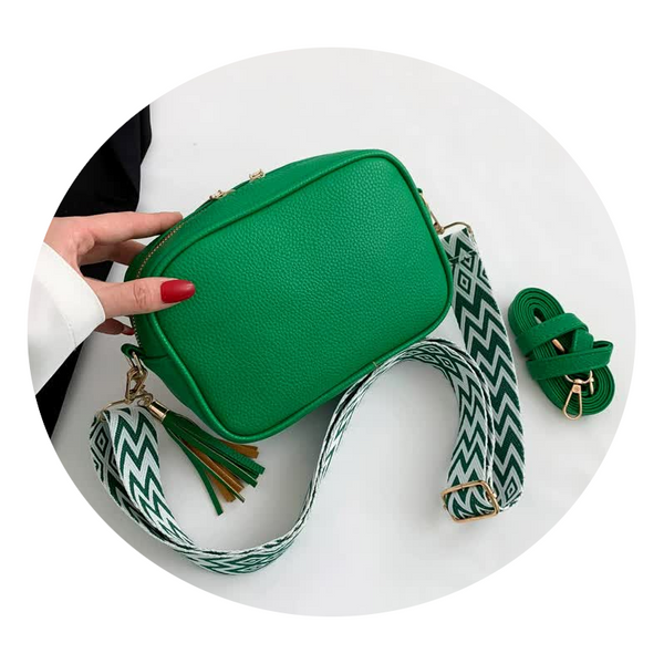 Green Trendy Crossbody Shoulder Bag With Tassel Accent Compact And Stylish Women's Bags & Handbags