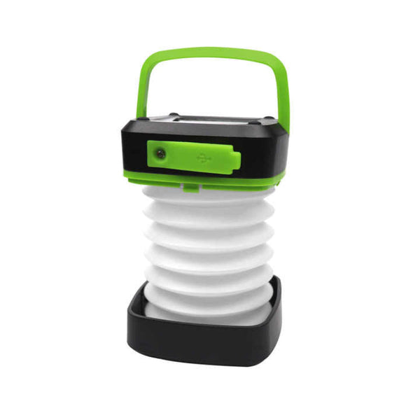 Green Collapsible Solar Led Camping Lantern With Usb Charging Portable Outdoor Light Lanterns