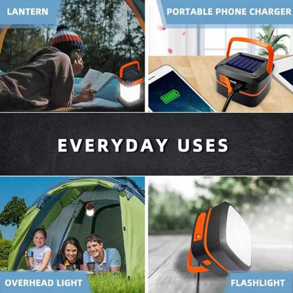 Green Collapsible Solar Led Camping Lantern With Usb Charging Portable Outdoor Light Lanterns
