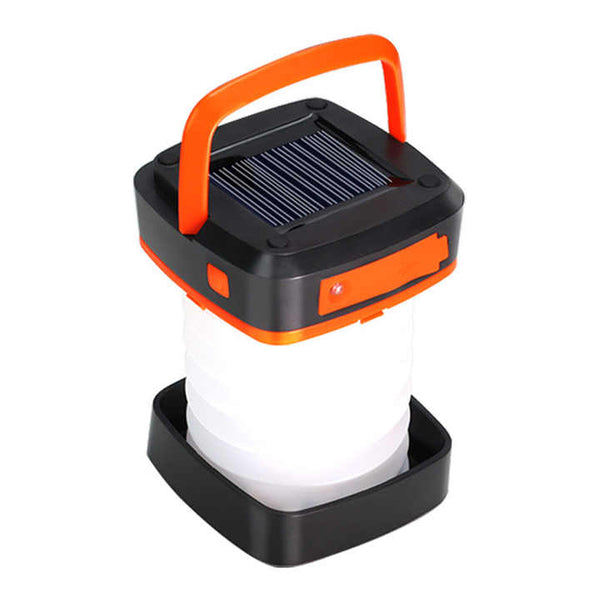 Elosung Orange Collapsible Solar Led Camping Lantern With Usb Charging Portable Outdoor Light Lanterns
