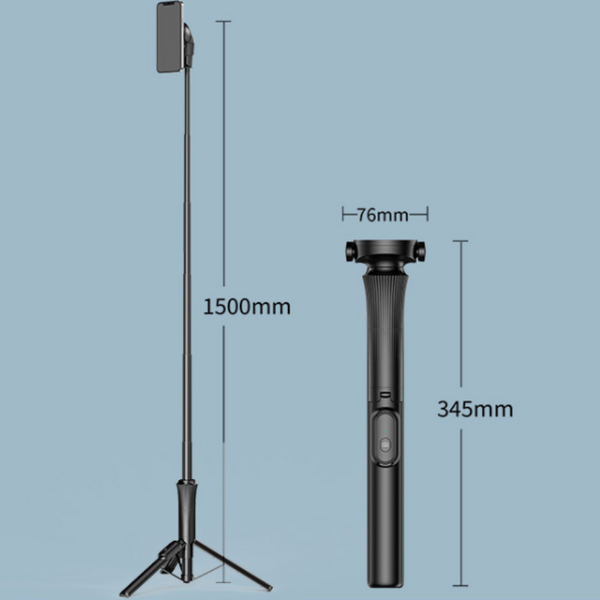 Elosung White Multifunctional Foldable Selfie Stick With Tripod Stand & Bluetooth Remote Selfie Sticks