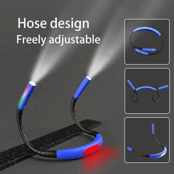White Hands Free Adjustable Led Neck Reading Light With 3 Modes For Night Walking And Reading Lights