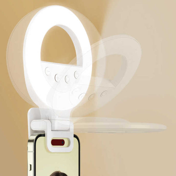 Elosung Selfie Ring Light With Brightness Clip On Design For Smartphones Selfie Lights