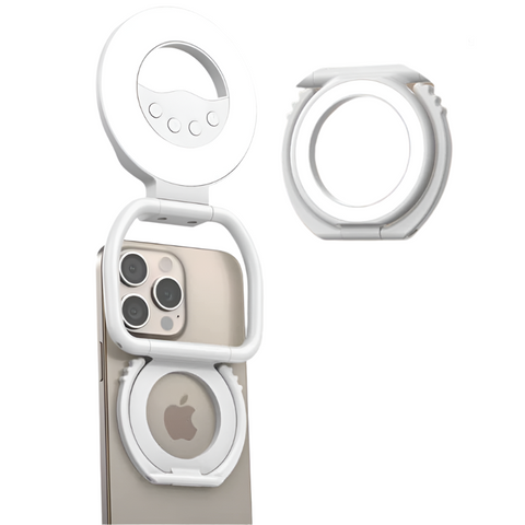 Foldable Clip On Selfie Ring Light With Stand Brightness For Smartphones Selfie Lights