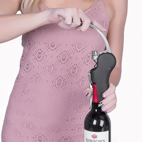 Elosung Black Ergonomic Lever Action Corkscrew Wine Opener With Foil Cutter Corkscrews & Bottle Openers