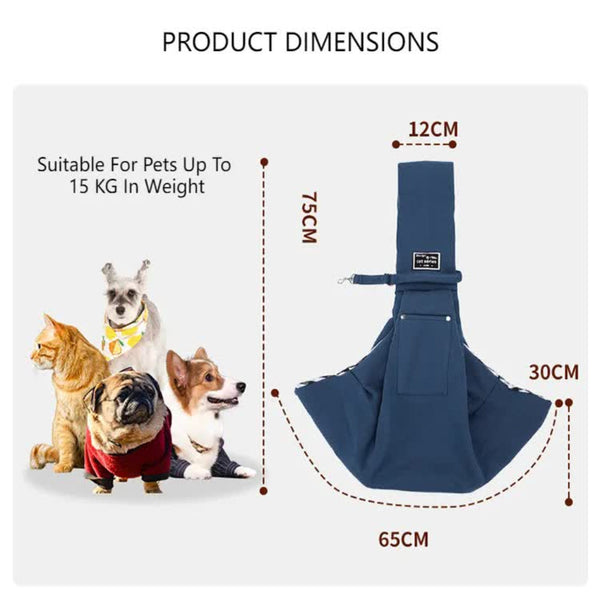 Nevy Blue Pet Sling Carrier Bag Comfortable And Hands Free Design Pet Transport