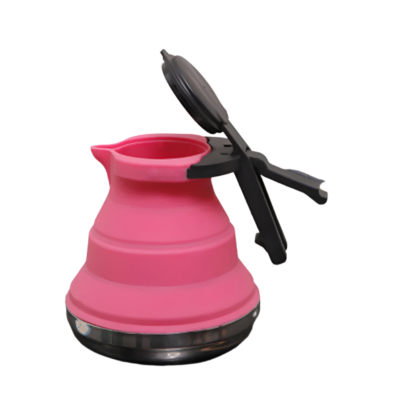 Elosung Rose Red 304 Stainless Steel Collapsible Silicone Tea Kettle Portable And Heat Resistant Design Kettles