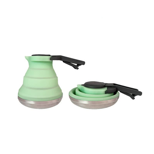 Green 304 Stainless Steel Collapsible Silicone Tea Kettle And Heat Resistant Design Kettles