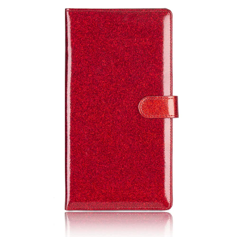 Elosung Red Sparkling Document Organiser Wallet 24X12.8Cm Lightweight And Durable Travel Wallets