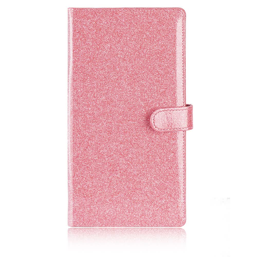 Elosung Pink Sparkling Document Organizer Wallet 24X12.8Cm Lightweight And Durable Travel Wallets