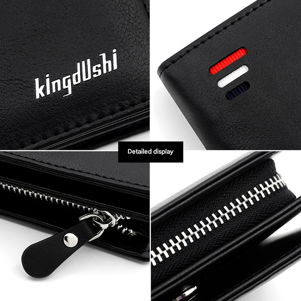 Elosung Dark Brown Mens Rfid Blocking Leather Wallet Slim And Compact Design Wallets