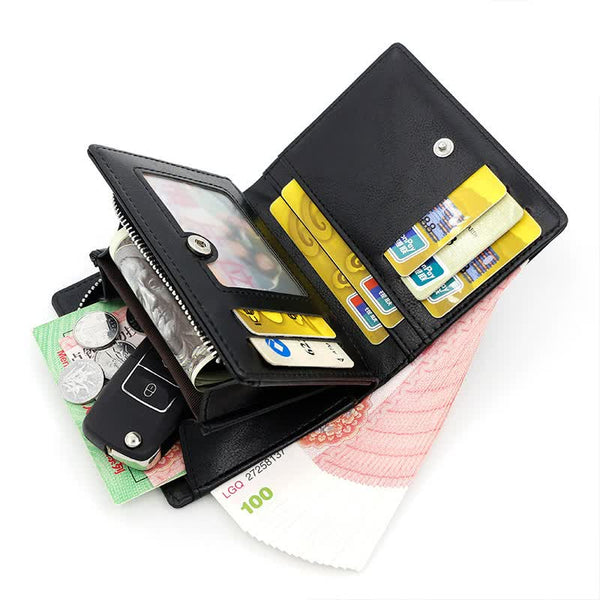 Elosung Dark Brown Mens Rfid Blocking Leather Wallet Slim And Compact Design Wallets