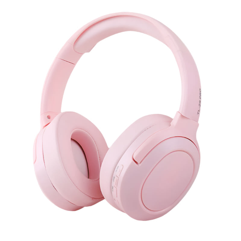 Elosung Pink Wireless Noise Cancelling Over Ear Bluetooth 5.0 Long Battery Life Headphones