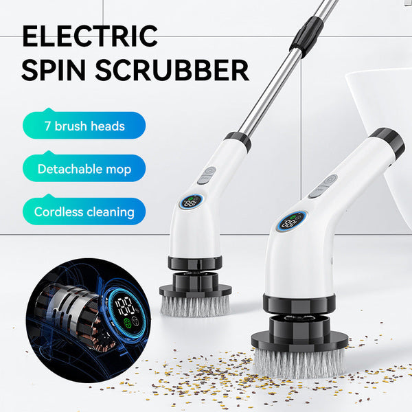 Elosung Electric Spin Scrubber With 7 Brush Heads Cordless & Detachable Cleaning Tool Mops Brooms & Scrubbers