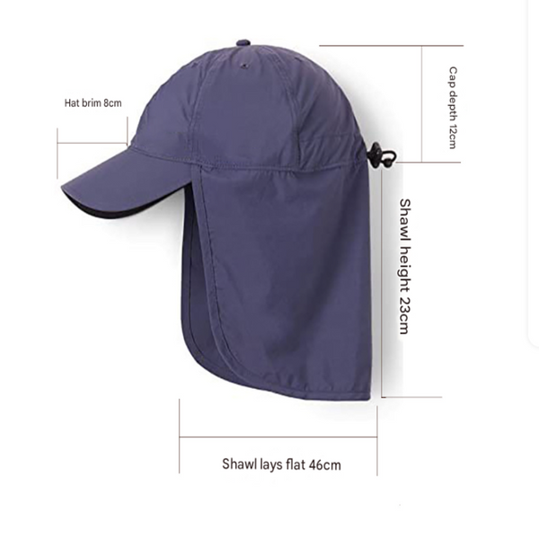 Elosung Khaki Uv Protection Outdoor Sun Hat With Neck Flap Lightweight And Breathable Hats