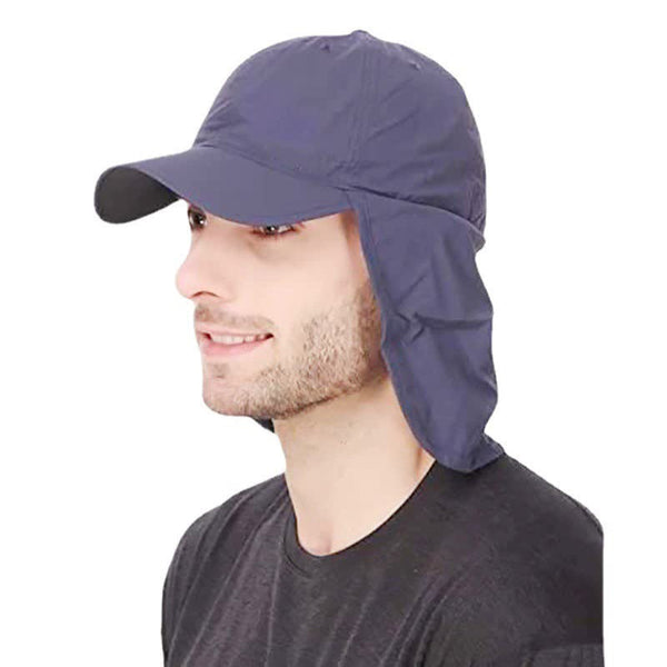 Elosung Khaki Uv Protection Outdoor Sun Hat With Neck Flap Lightweight And Breathable Hats