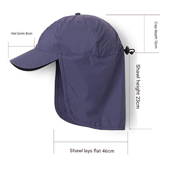 Elosung Green Uv Protection Outdoor Sun Hat With Neck Flap Lightweight And Breathable Hats & Headwear