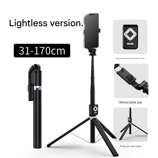 No Light 3 In 1 Bluetooth Selfie Stick With Tripod And Remote Control Adjustable For Smartphones Selfie Sticks