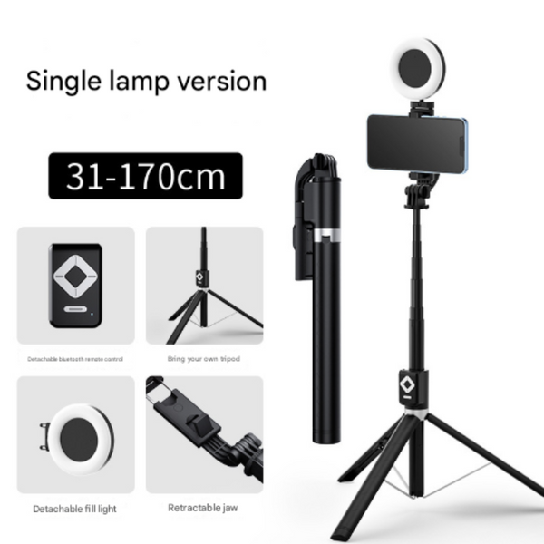 Elosung Single Light 3 In 1 Bluetooth Selfie Stick With Tripod And Remote Control For Smartphones Selfie Sticks