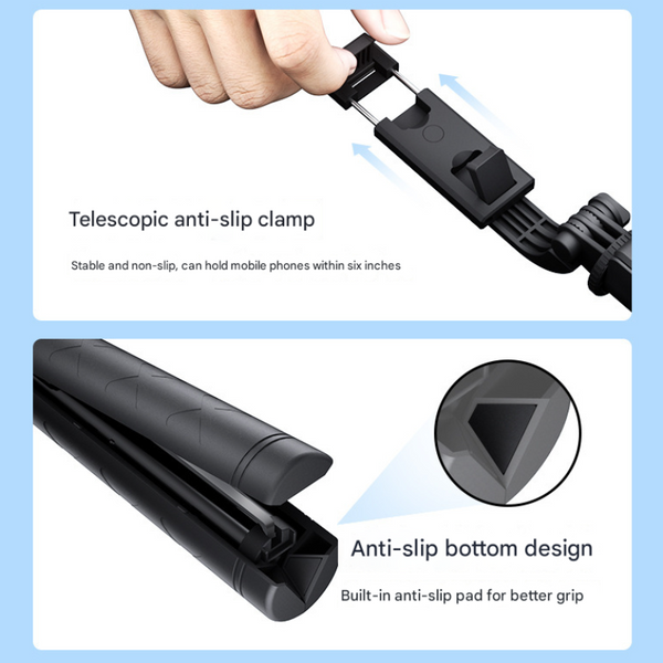 Elosung Single Light 3 In 1 Bluetooth Selfie Stick With Tripod And Remote Control For Smartphones Selfie Sticks