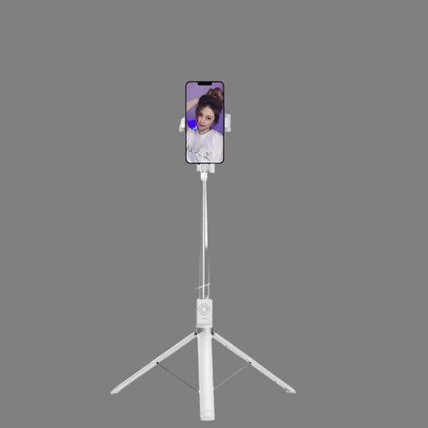 White No Light 3 In 1 Bluetooth Selfie Stick With Tripod And Remote Control For Smartphones Selfie Sticks