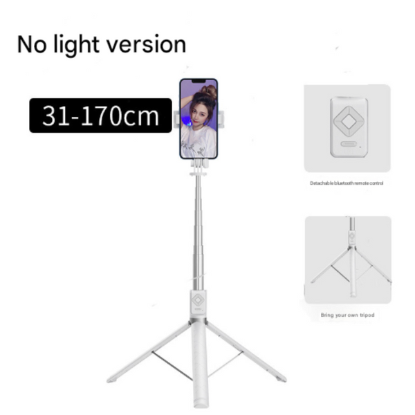 White No Light 3 In 1 Bluetooth Selfie Stick With Tripod And Remote Control For Smartphones Selfie Sticks
